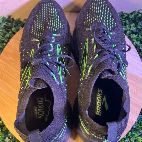 🔥 BROOKS GLYCERIN STEALTHFIT 20 BLACK NEON MENS SHOES SZ 12.5 MED(D) 1103841D092 - Picture 8 of 9
